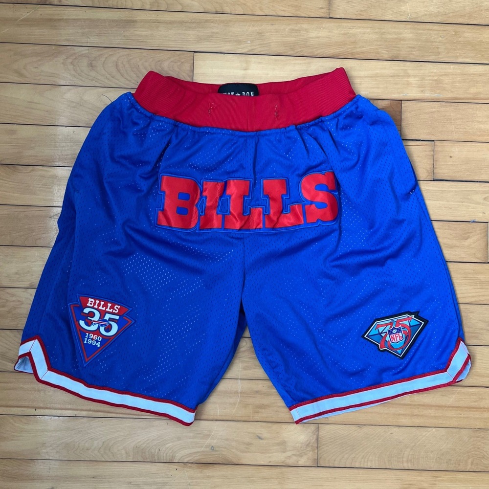 Just Don Buffalo Bills NFL Mesh Basketball Shorts Blue Red Men Large Made in USA